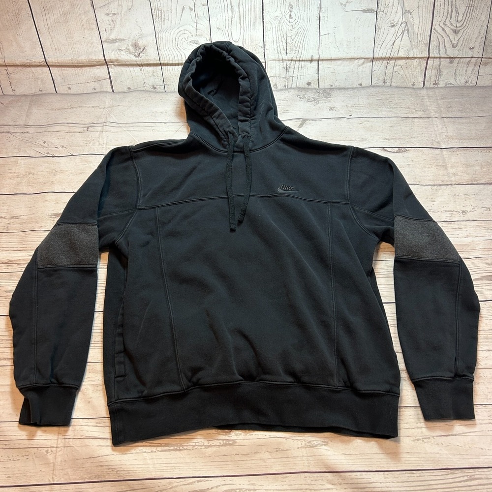 Nike Hoodie Pullover Sweater All Black Small Logo Men's Size S
